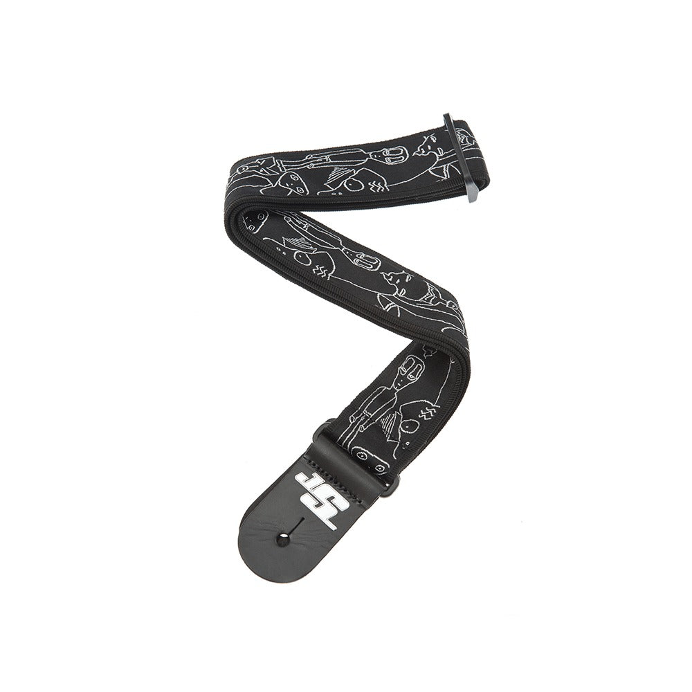 Joe Satriani Guitar Strap, Silver Sketches