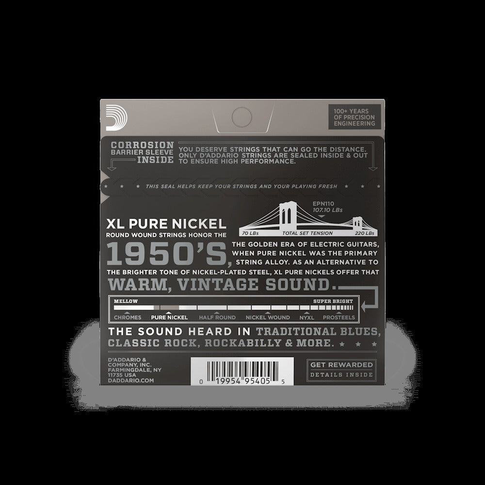 10-45 Regular Light, XL Pure Nickel Electric Guitar Strings