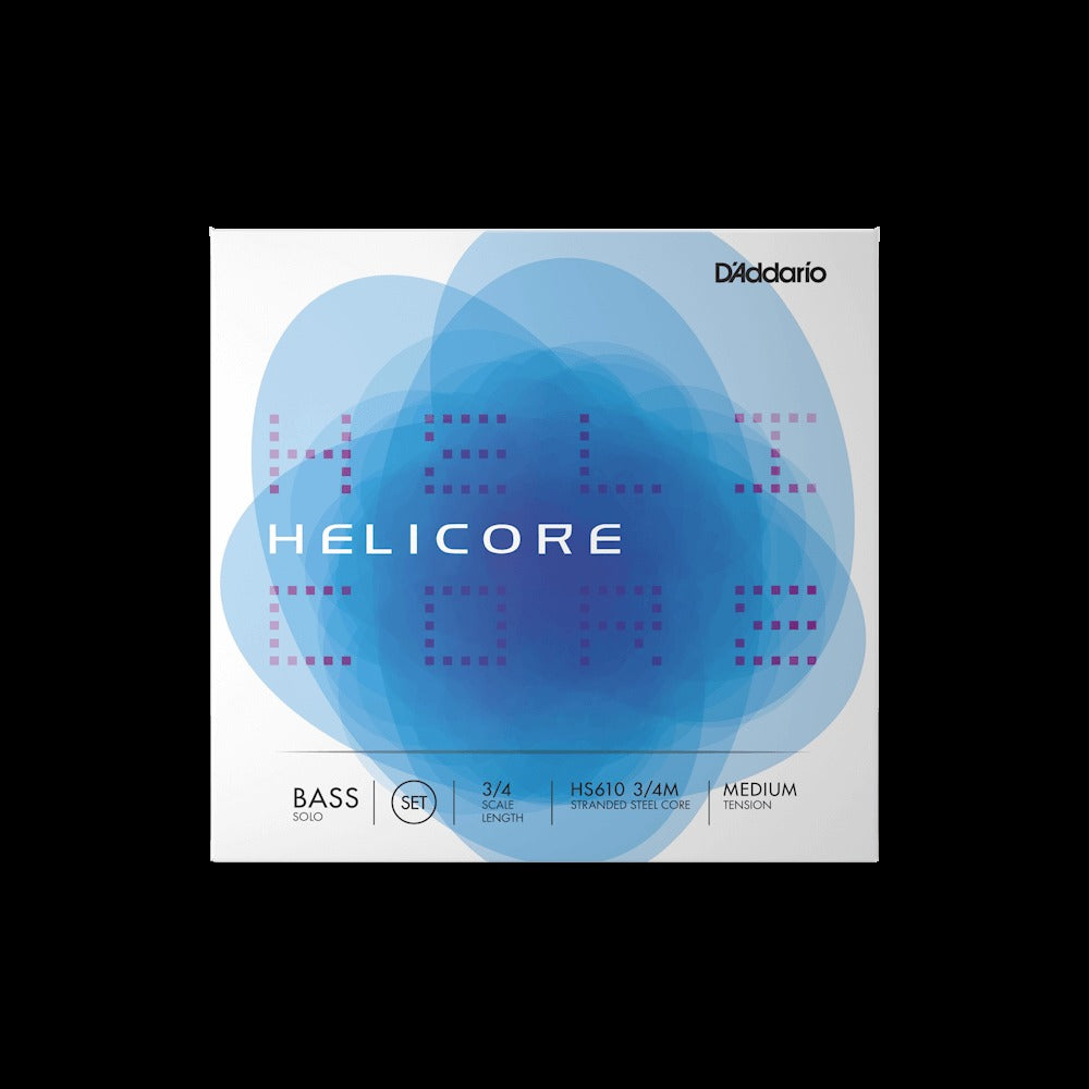 Helicore Solo Bass String Set, 3/4 Scale, Medium Tension