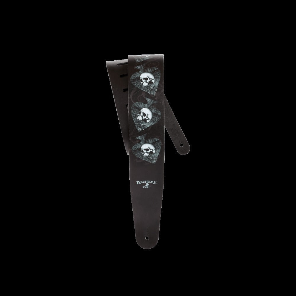 Alchemy Leather Guitar Strap, Death Club