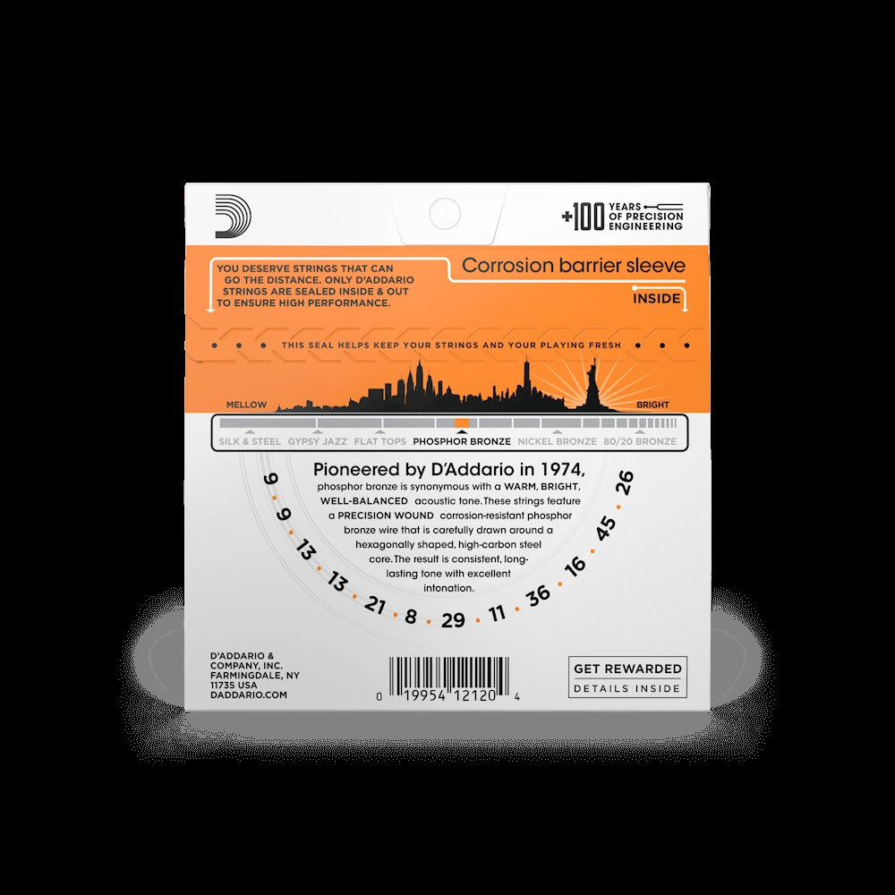 09-45 Extra Light 12-String, Phosphor Bronze Acoustic Guitar Strings