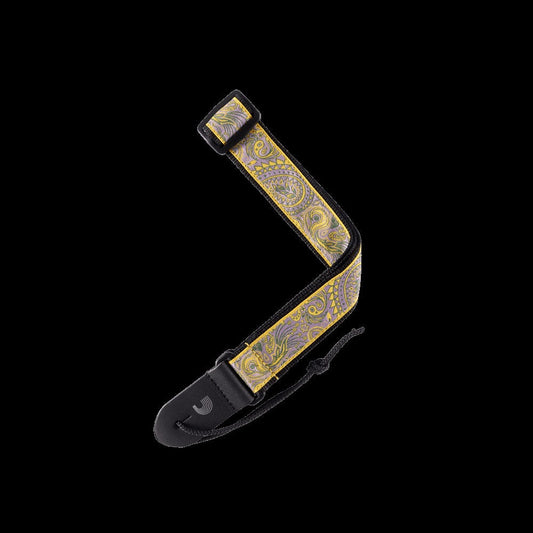 Jacquard Ukulele Straps, Paisley Yellow/Purple