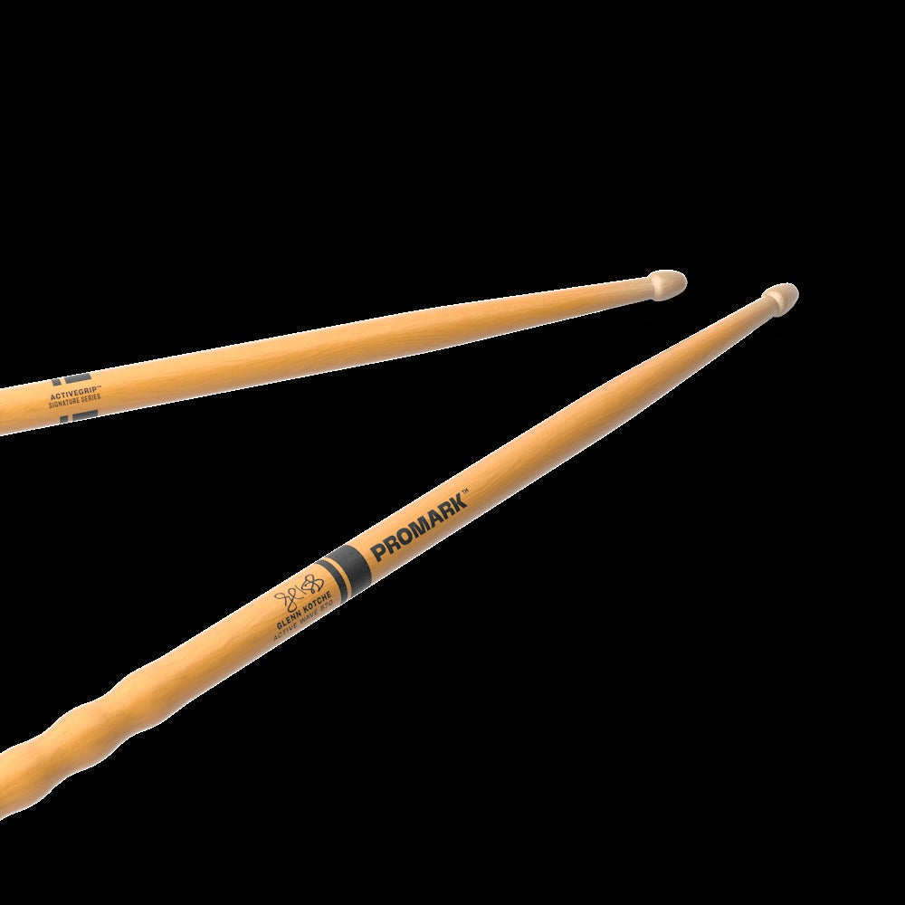 Glenn Kotche Active Wave ActiveGrip Clear Hickory Drumstick, Wood Tip