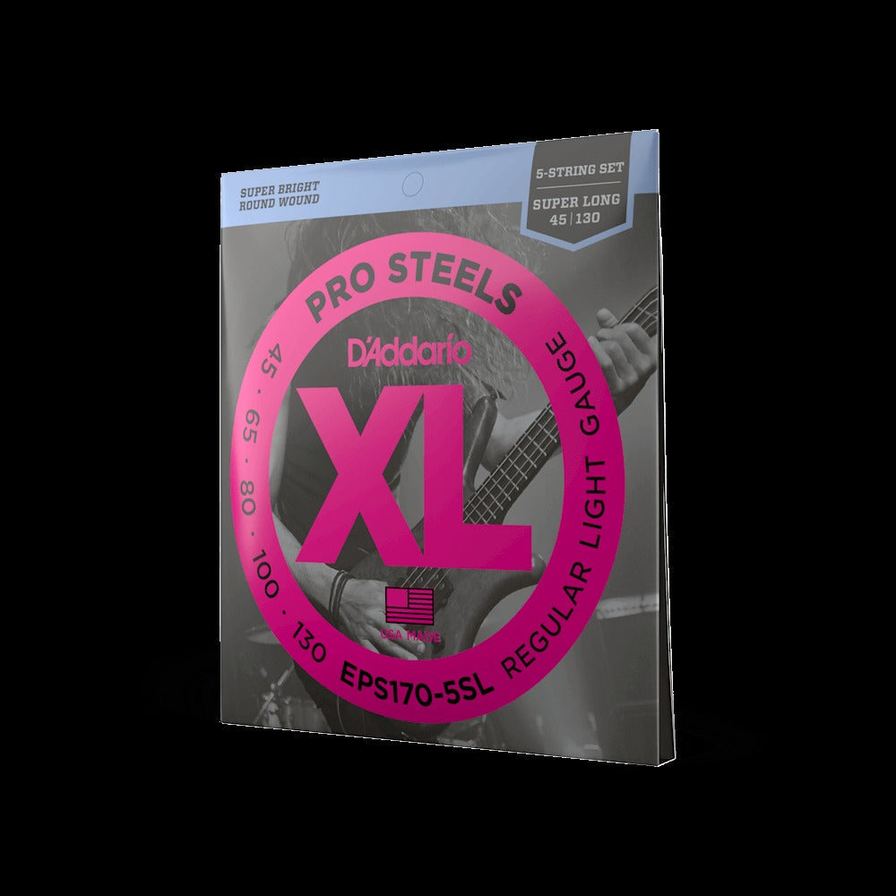 45-130 Regular Light 5-String, Super Long Scale, XL ProSteels Bass Strings