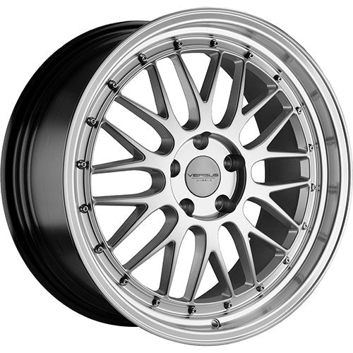 Versus Racing VS243 Silver w/Machined Lip 19x9.5 | 5x120 (VS24319955120+35SML)