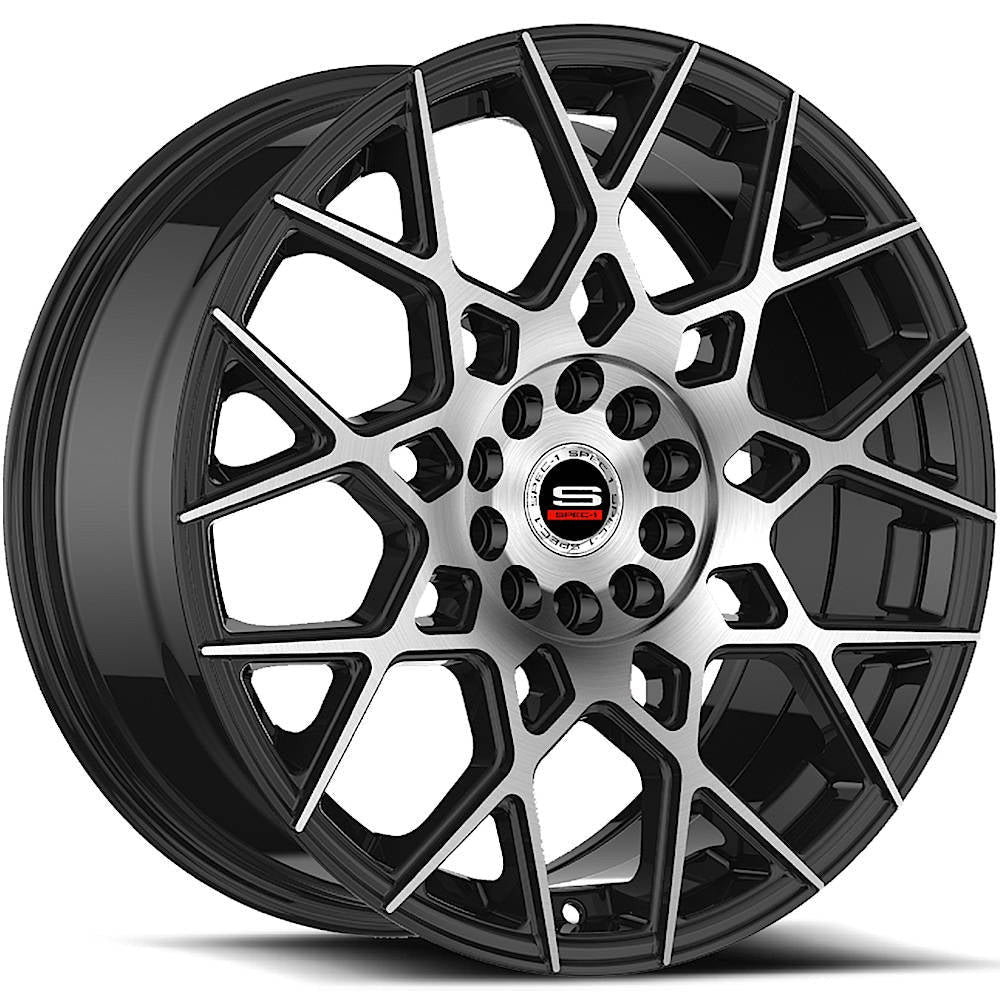 Spec-1 Wheels SP-52 Gloss Black w/ Machined Spoke Faces 20x8.5 | 5x114.3/5x120 (SP-5220853838GBM)