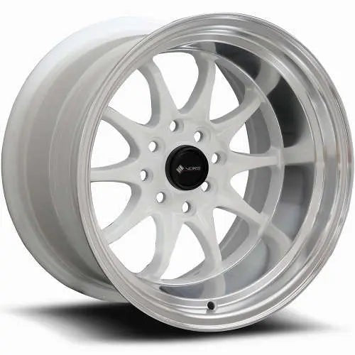 Vors Wheels TR3 White w/ Machined Lip 15x9 | 4x100/4x114.3 (TR0315908H0W)