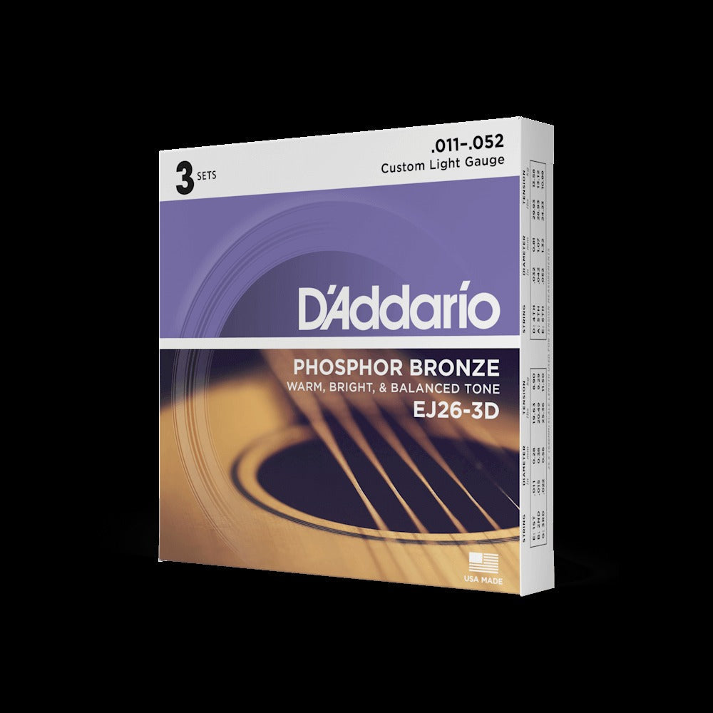 11-52 Custom Light, Phosphor Bronze Acoustic Guitar Strings