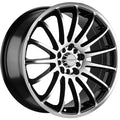 Versus Racing VS162 Black w/Machined Spoke Faces and Outer Lip Ring 17x7.5 | 4x100/4x114.3 (VS16217758H+40BMF)