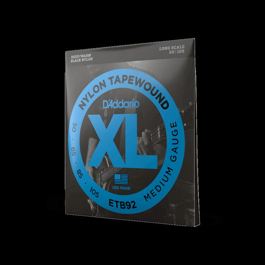 50-105 Medium, Long Scale, XL Nylon Tapewound Bass Strings