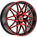 Revolution Racing RR11 Black w/ Red Spoke Faces and Outer Lip 20x8 | 5x114.3 (RR11-20851143+40BR)