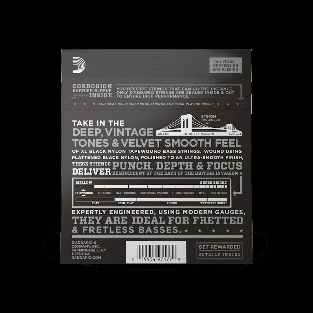 50-105 Medium, Medium Scale, XL Nylon Tapewound Bass Strings