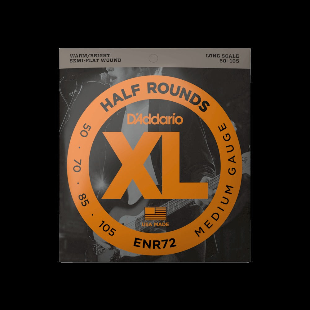 50-105 Medium, Long Scale, XL Half Rounds Bass Strings