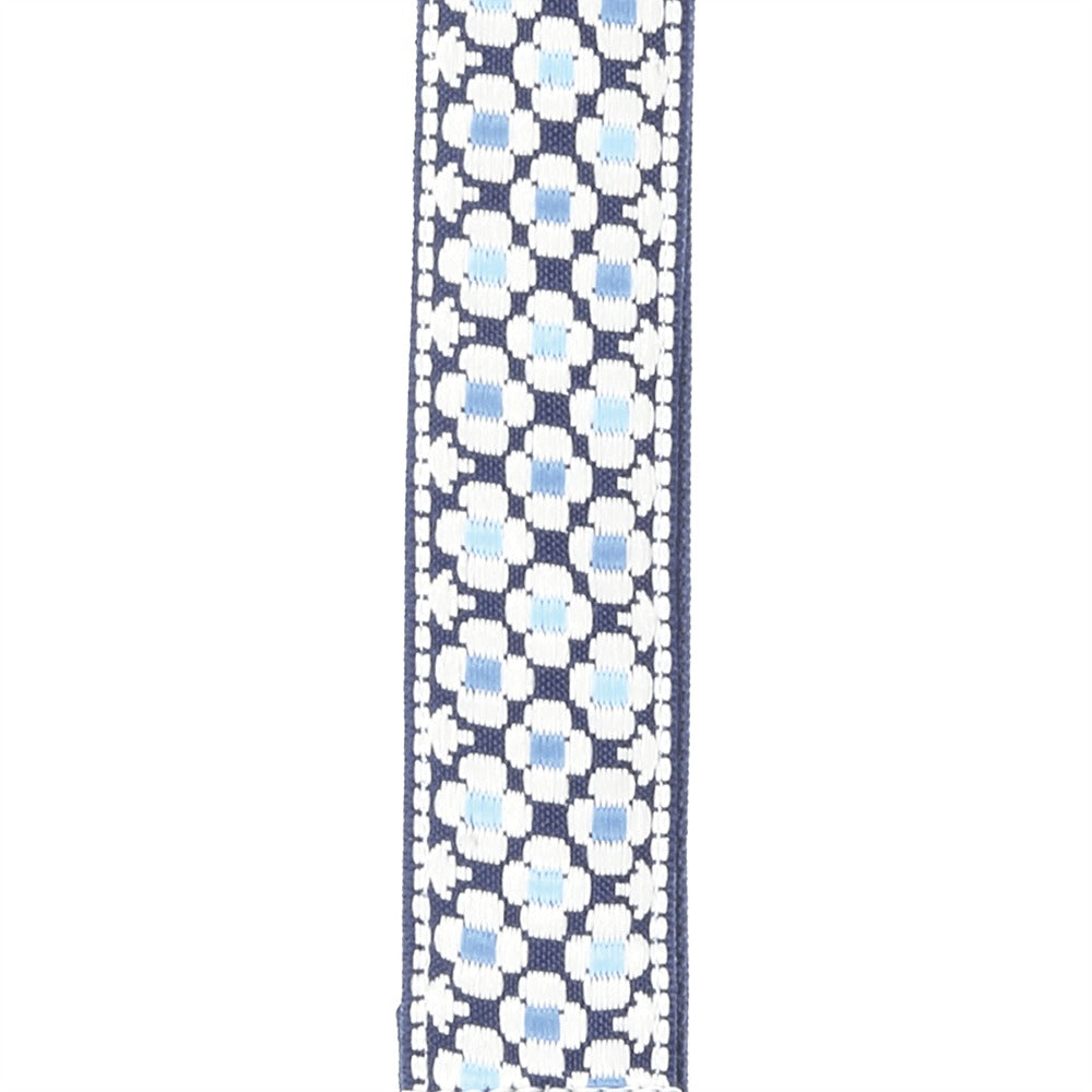 Woven Ukulele Strap, Blue Flowers