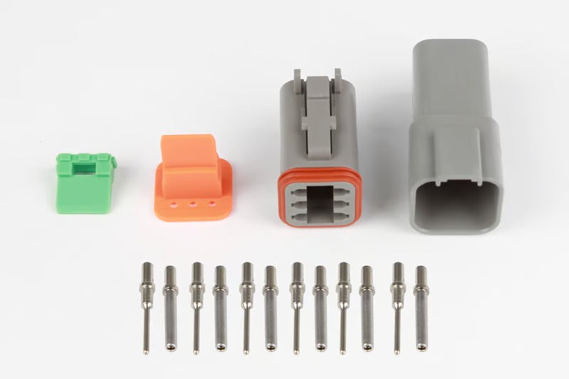 Haltech Plug And Pins Only - Matching Set Of Deutsch DT-6 Connectors (DT06-6S + DT04-6P) - ( 13 Amp) | Universal (HT-031115)