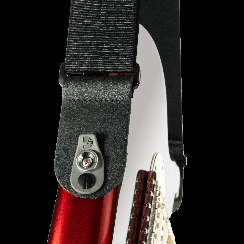 Pad Lock Woven Guitar Strap, Lightning Black
