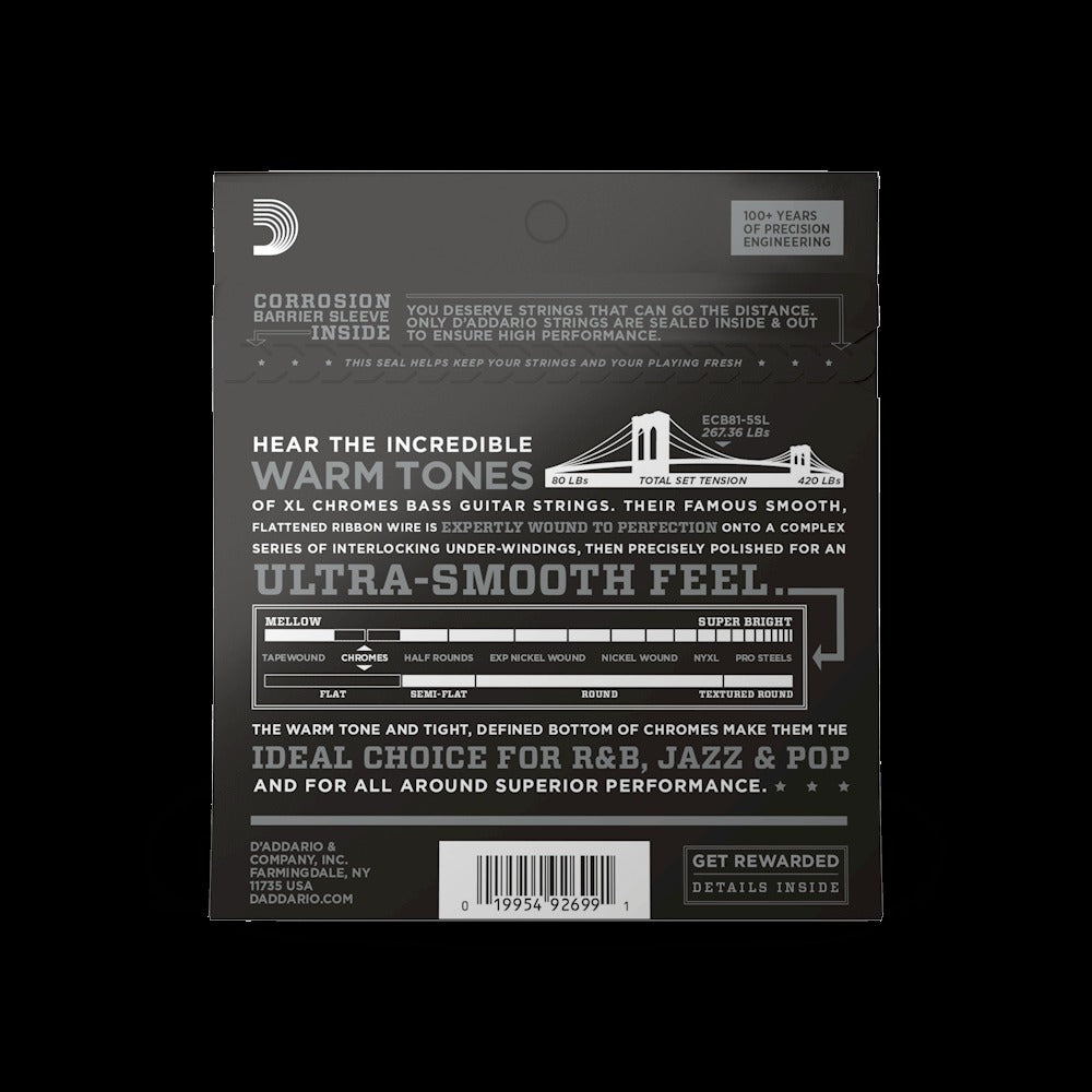 45-132 Regular Light 5-String, Super Long Scale, XL Chromes Bass Strings