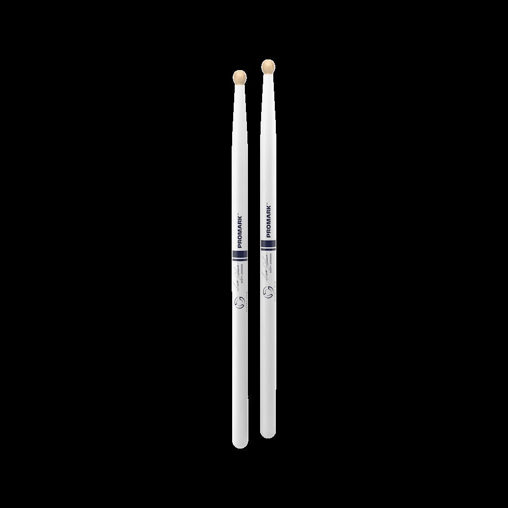Scott Johnson Painted White Hickory Drumstick, Wood Tip