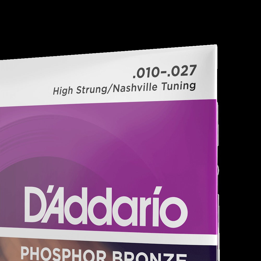 10-27 High Strung/Nashville Tuning, Phosphor Bronze Acoustic Guitar Strings