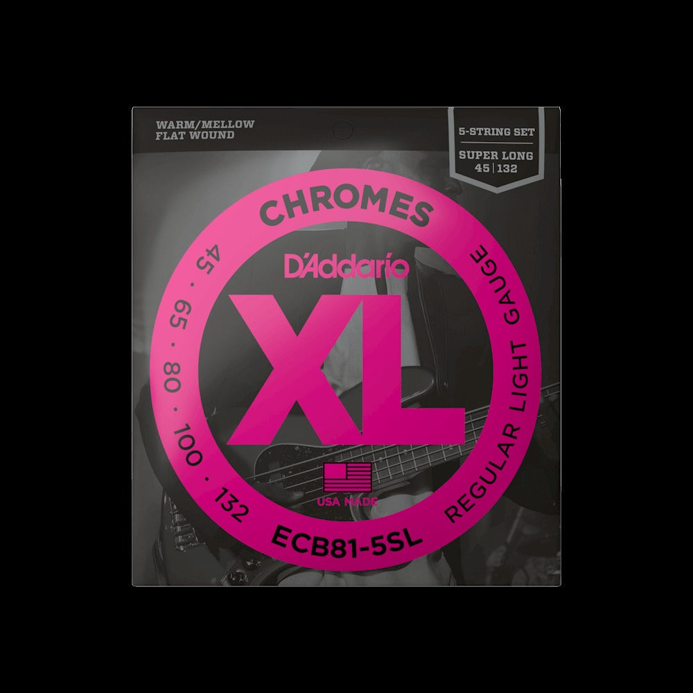 45-132 Regular Light 5-String, Super Long Scale, XL Chromes Bass Strings
