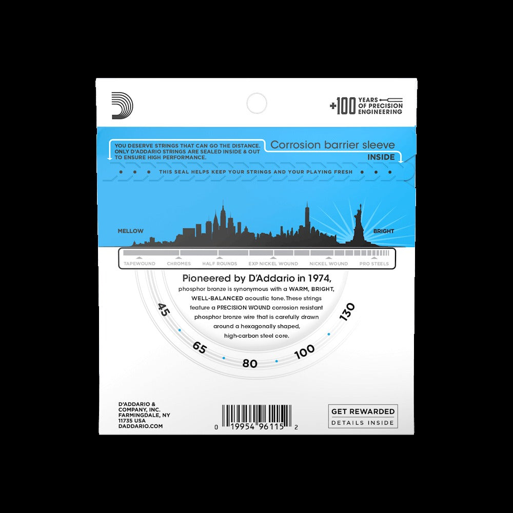 45-130 Regular Light 5-String, Long Scale, Phosphor Bronze Acoustic Bass Strings