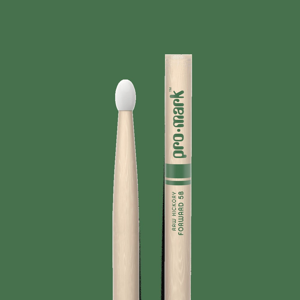 Classic Forward 5B Raw Hickory Drumstick, Oval Nylon Tip