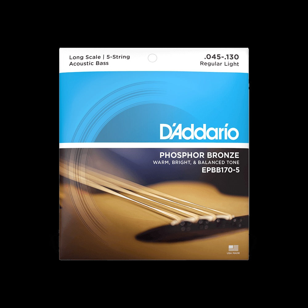 45-130 Regular Light 5-String, Long Scale, Phosphor Bronze Acoustic Bass Strings