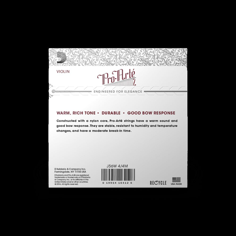 Pro-Arté Violin String Set, 4/4 Scale, Medium Tension