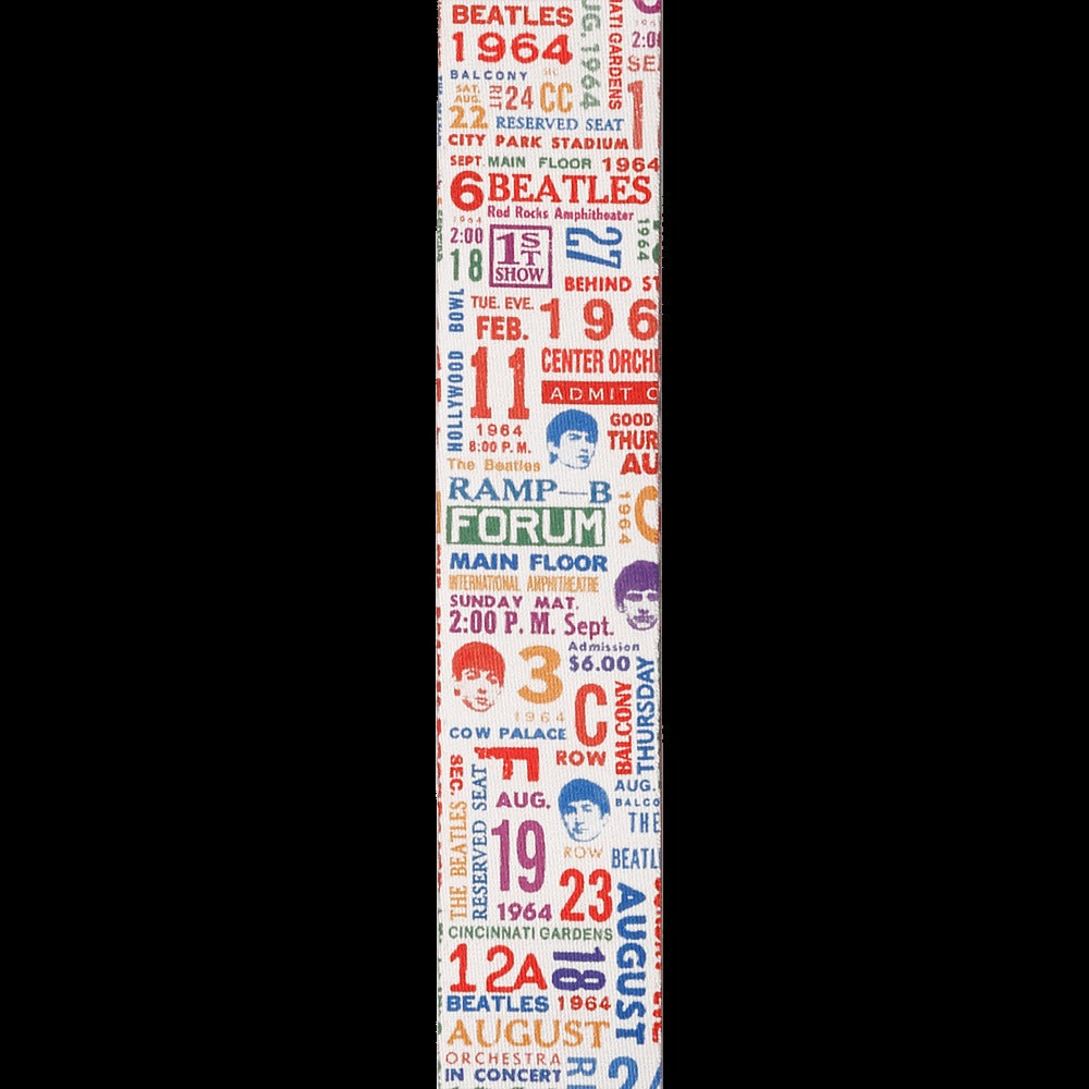 Beatles Guitar Strap, 1964 US Tour Ticket Stubs