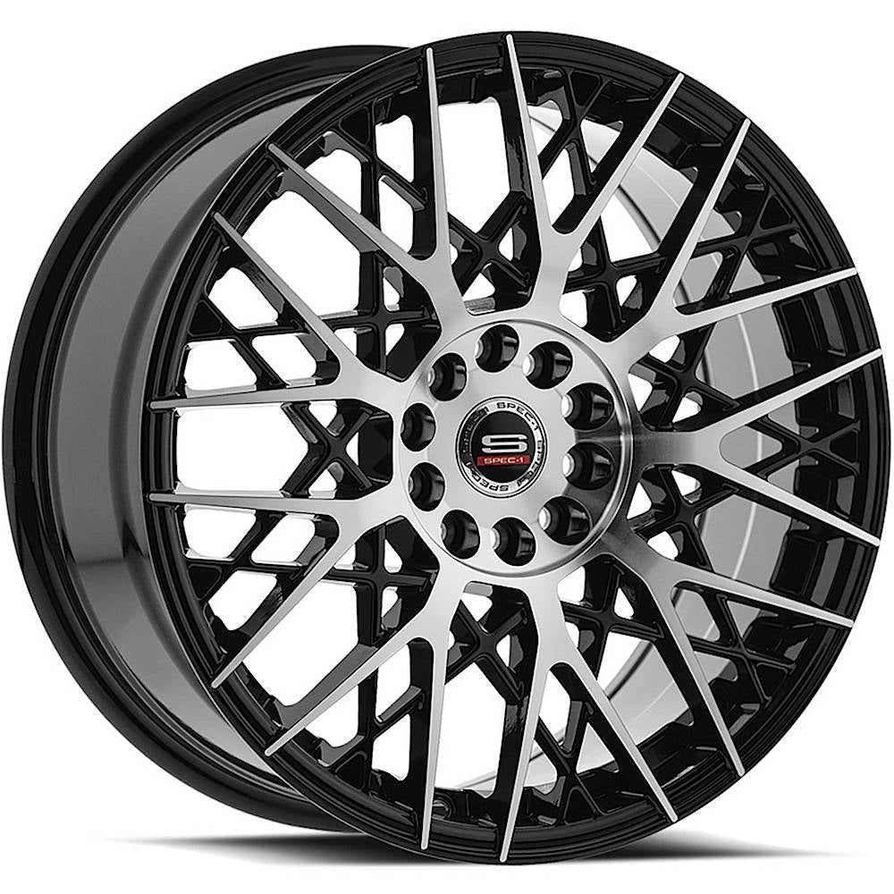 Spec-1 Wheels SP-53 Gloss Black w/ Machined Spoke Faces 20x8.5 | 5x100/5x114.3 (SP-5320852338GBM)