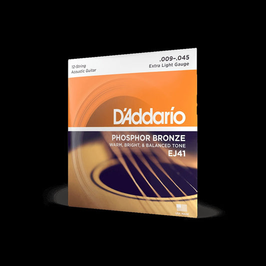 09-45 Extra Light 12-String, Phosphor Bronze Acoustic Guitar Strings