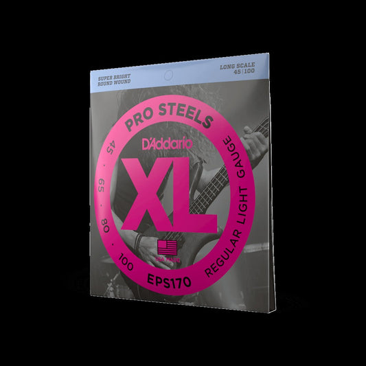45-100 Regular Light, Long Scale, XL ProSteels Bass Strings