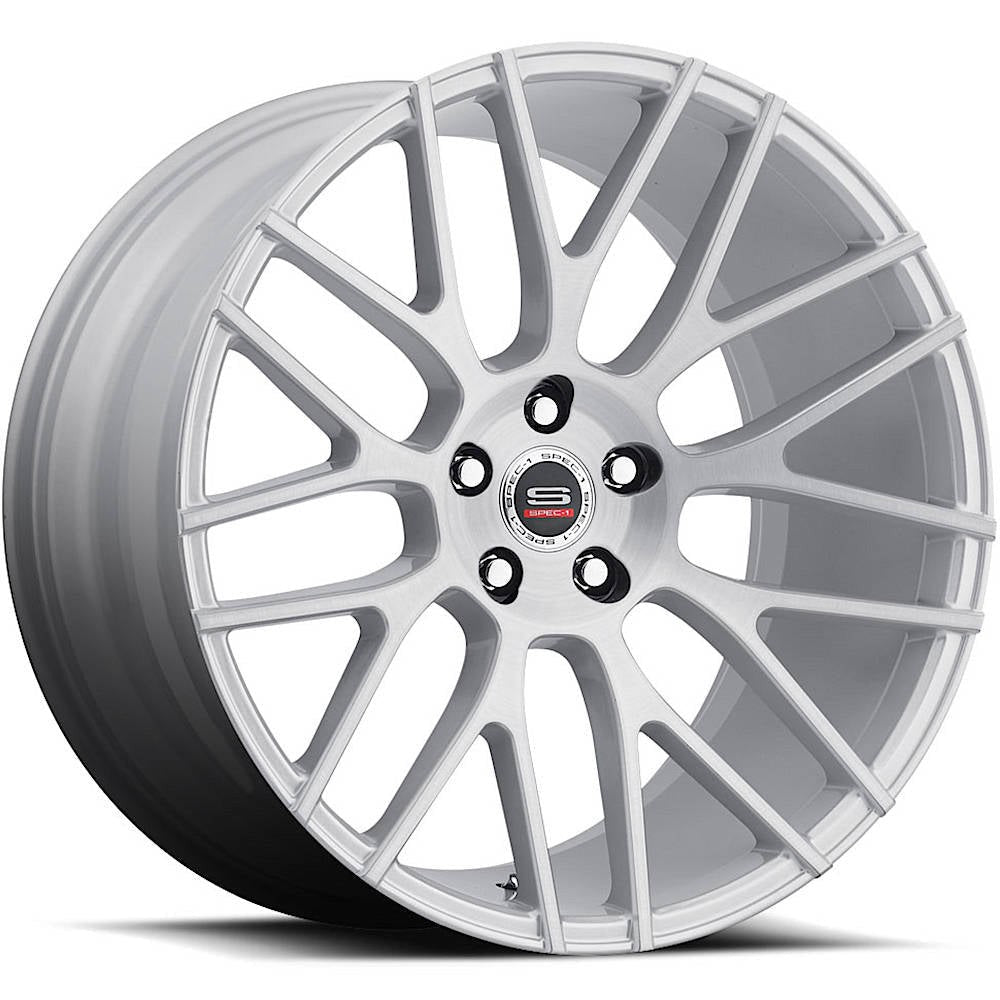 Spec-1 Wheels SPL-001 Silver w/ Machined Spoke Faces 24x10 | 5x127 (SPL20124104020SB-DT-5X127)