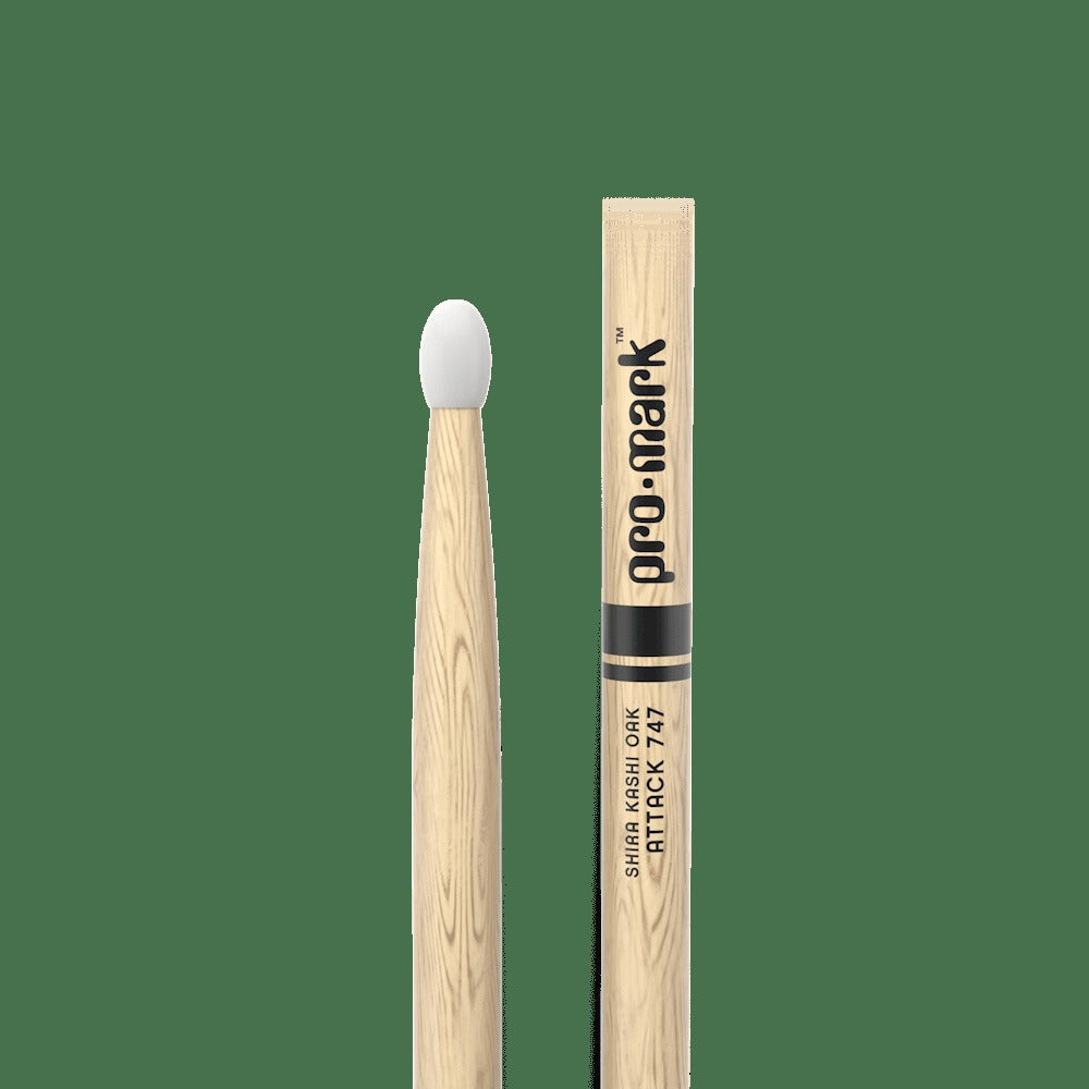 Classic Attack 747 Shira Kashi Oak Drumstick, Oval Nylon Tip