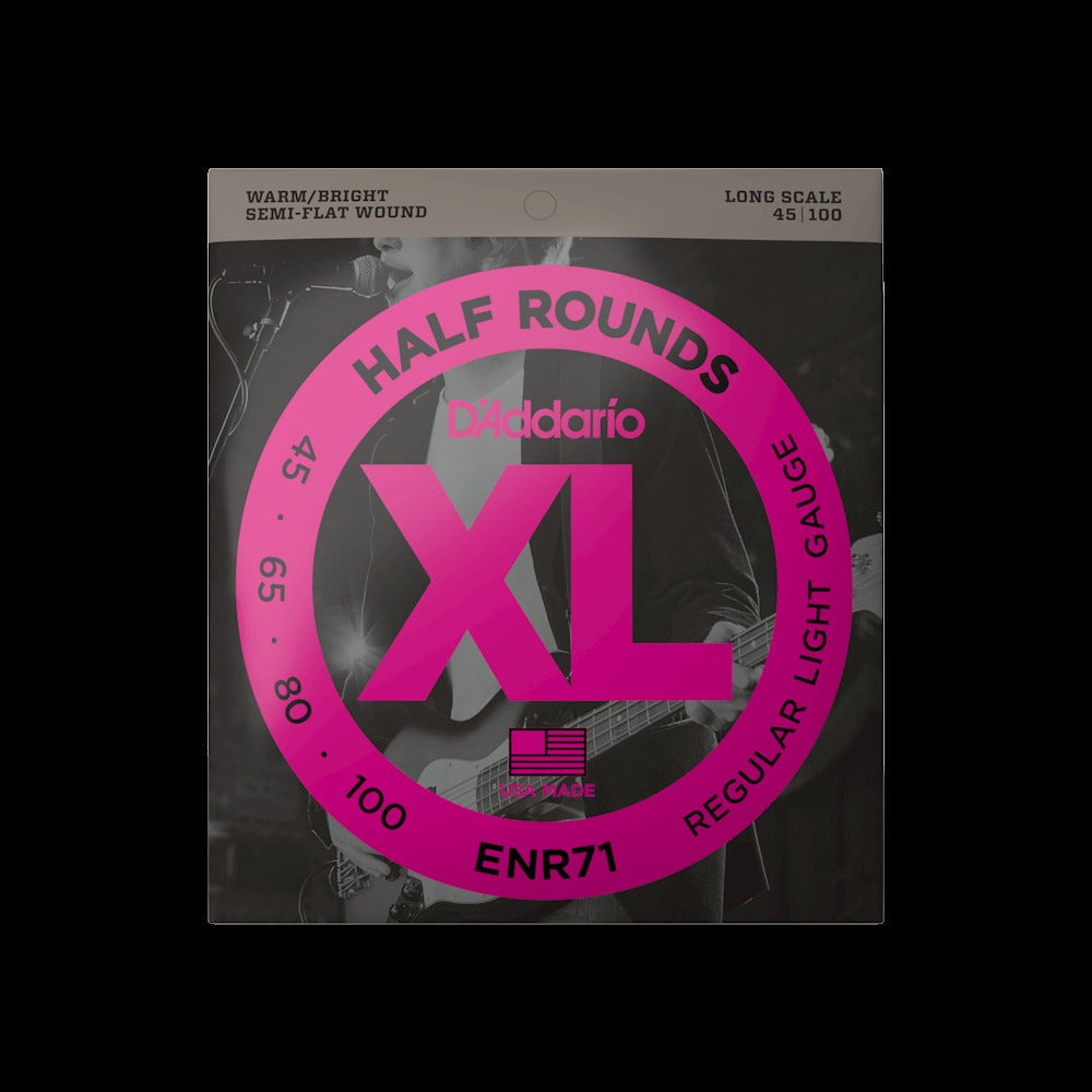 45-100 Regular Light, Long Scale, XL Half Rounds Bass Strings