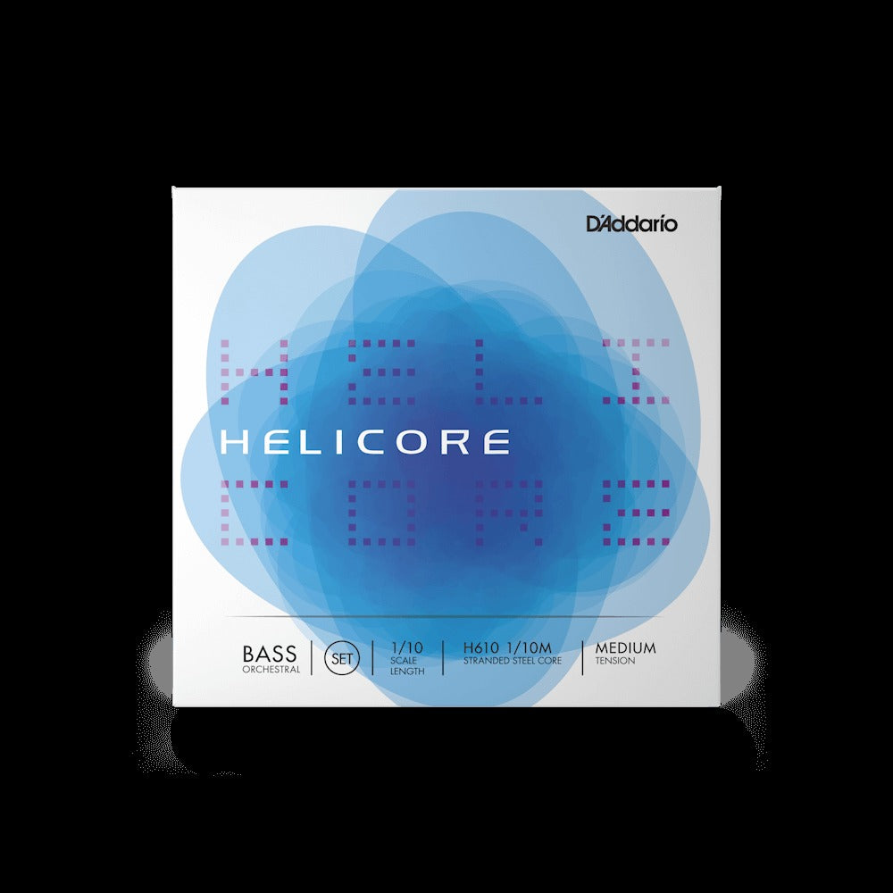 Helicore Orchestral Bass String Set, 1/10 Scale, Medium Tension