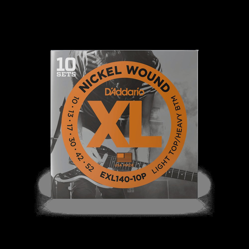 10-52 Light Top/Heavy Bottom, XL Nickel Electric Guitar Strings