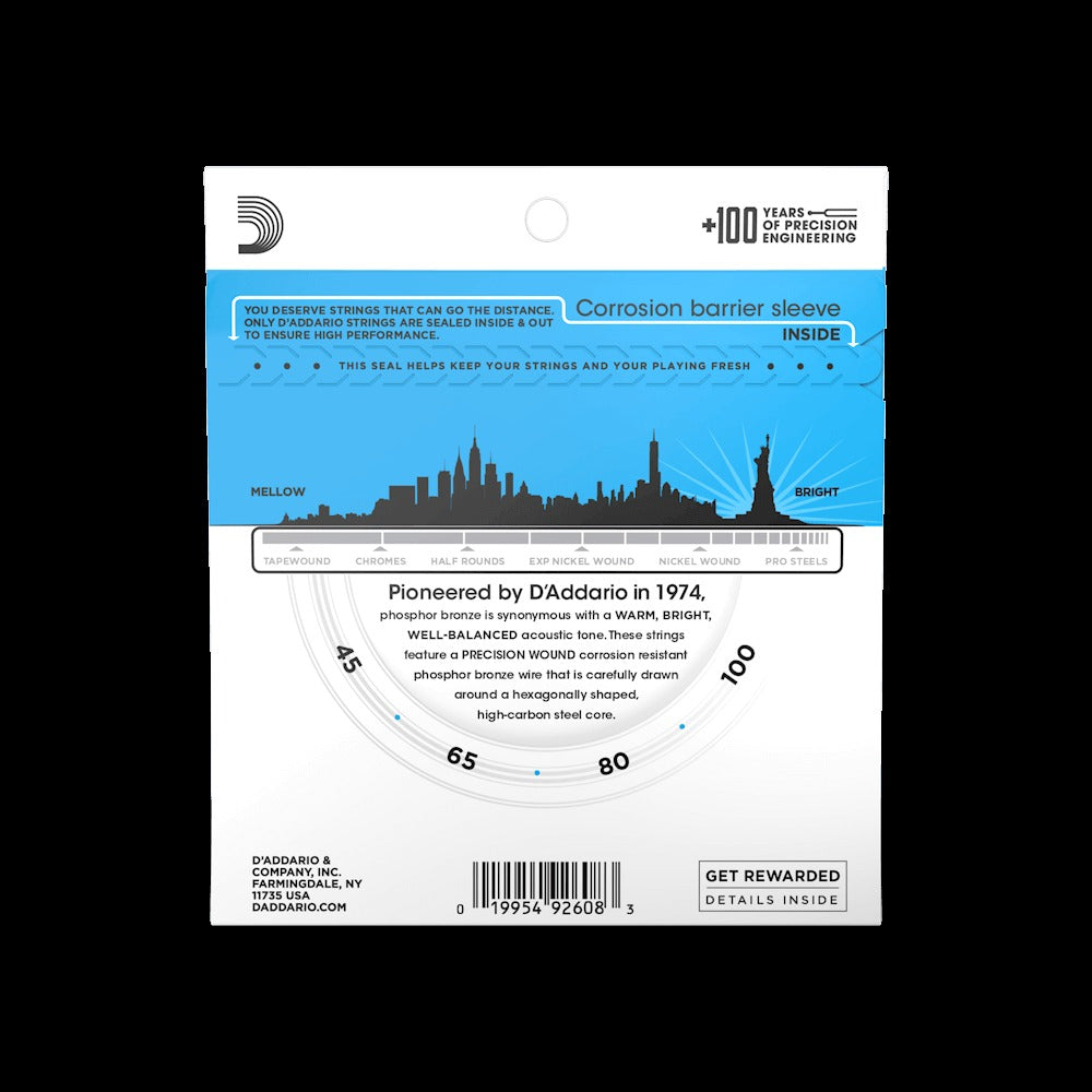 45-100 Regular Light, Long Scale, Phosphor Bronze Acoustic Bass Strings