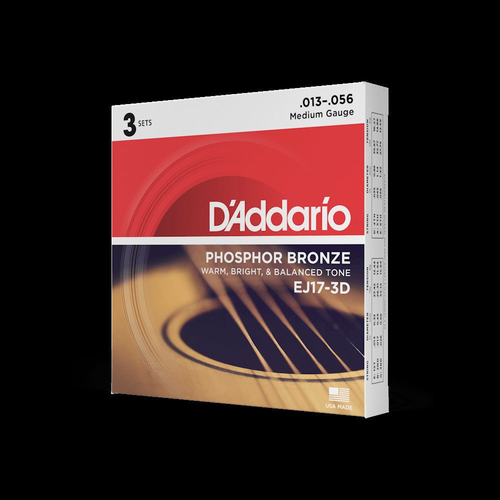 13-56 Medium, Phosphor Bronze Acoustic Guitar Strings