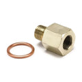 Autometer M10X1 MALE TO 1/8" NPTF FEMALE Adapter Fitting Brass | Universal (2265)