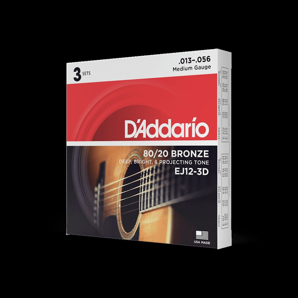 13-56 Medium, 80/20 Bronze Acoustic Guitar Strings