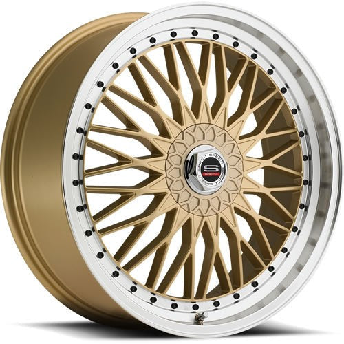 Spec-1 Wheels SP-3 Gold w/ Machined Lip 20x7.5 | 4x100/4x114.3 (SP3S-20752338GML)
