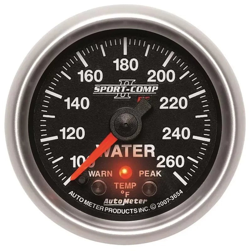 Autometer 2-1/16" 100-260 °F Water Temperature Gauge SPORT-COMP II | Universal (3654)