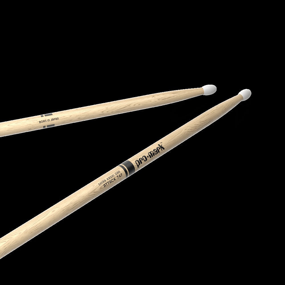 Classic Attack 747 Shira Kashi Oak Drumstick, Oval Nylon Tip