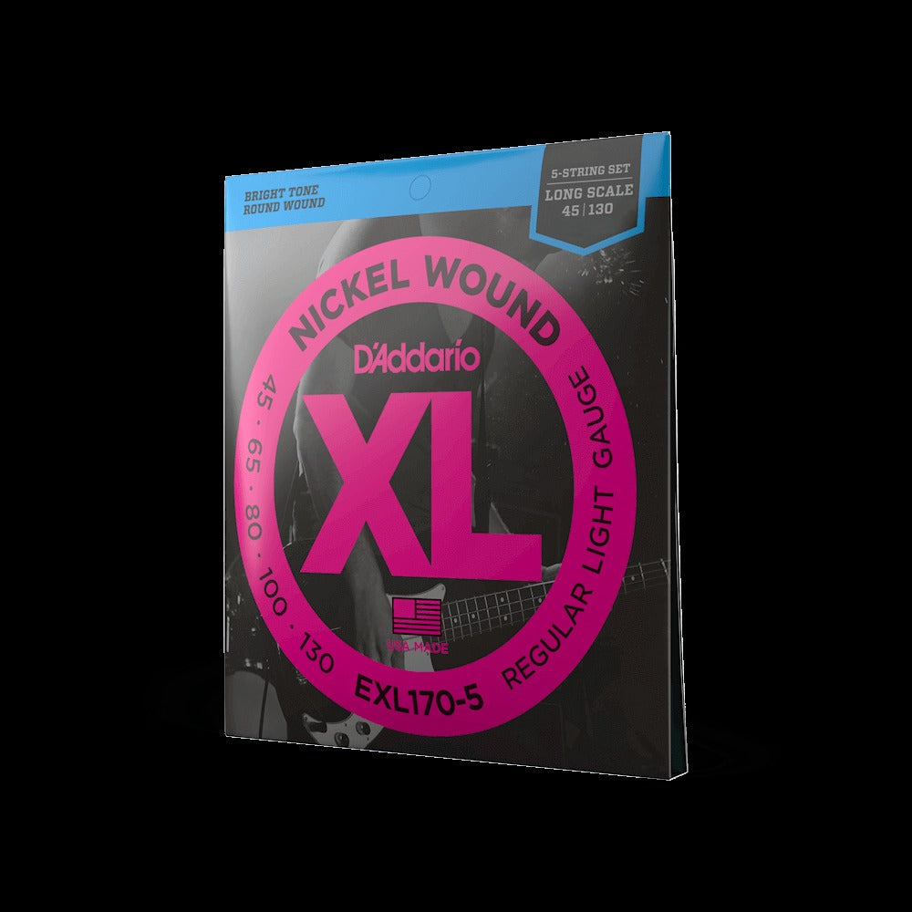 45-130 Regular Light 5-String, Long Scale, XL Nickel Bass Strings