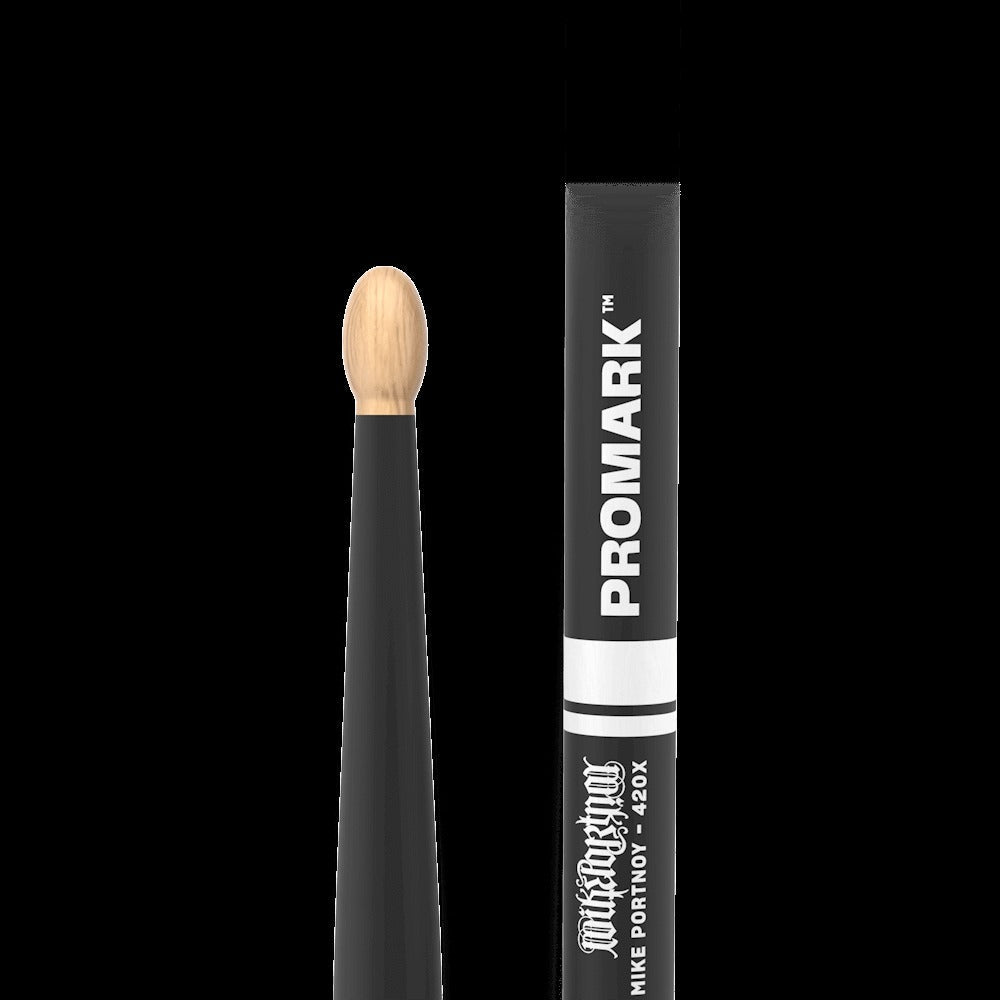 Mike Portnoy 420X ActiveGrip Hickory Drumstick, Wood Tip