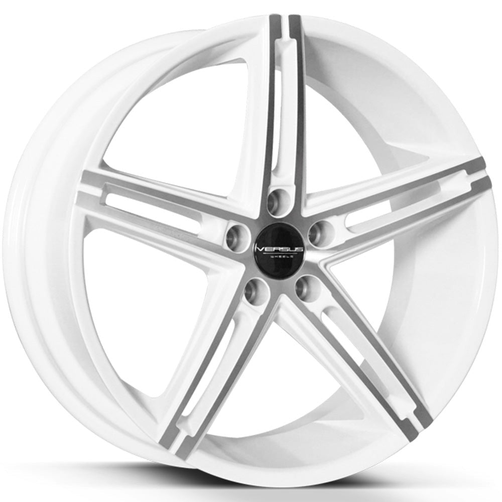 Versus Racing VS453 White w/Machined Spoke Faces 20x8.5 | 5x114.3 (VS45320855114+35WMF)