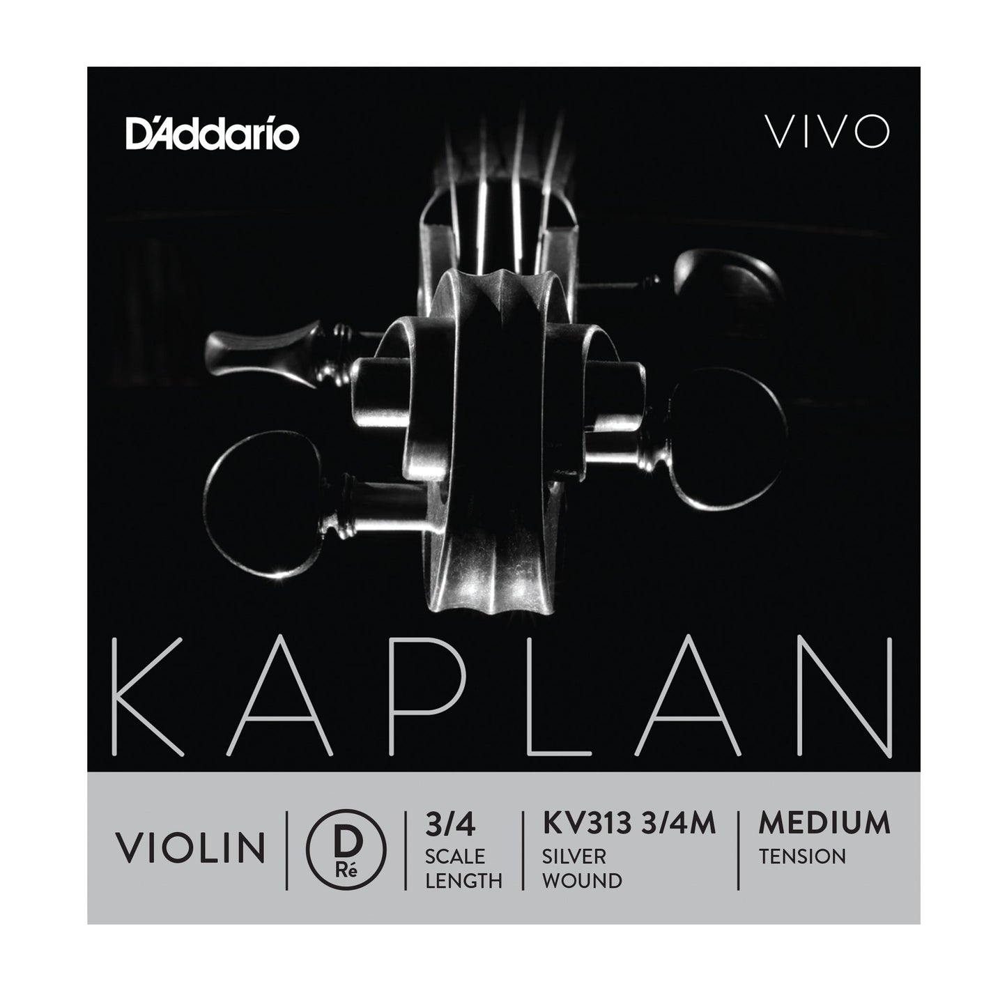 Kaplan Vivo Violin String Set, 3/4 Scale, Medium Tension