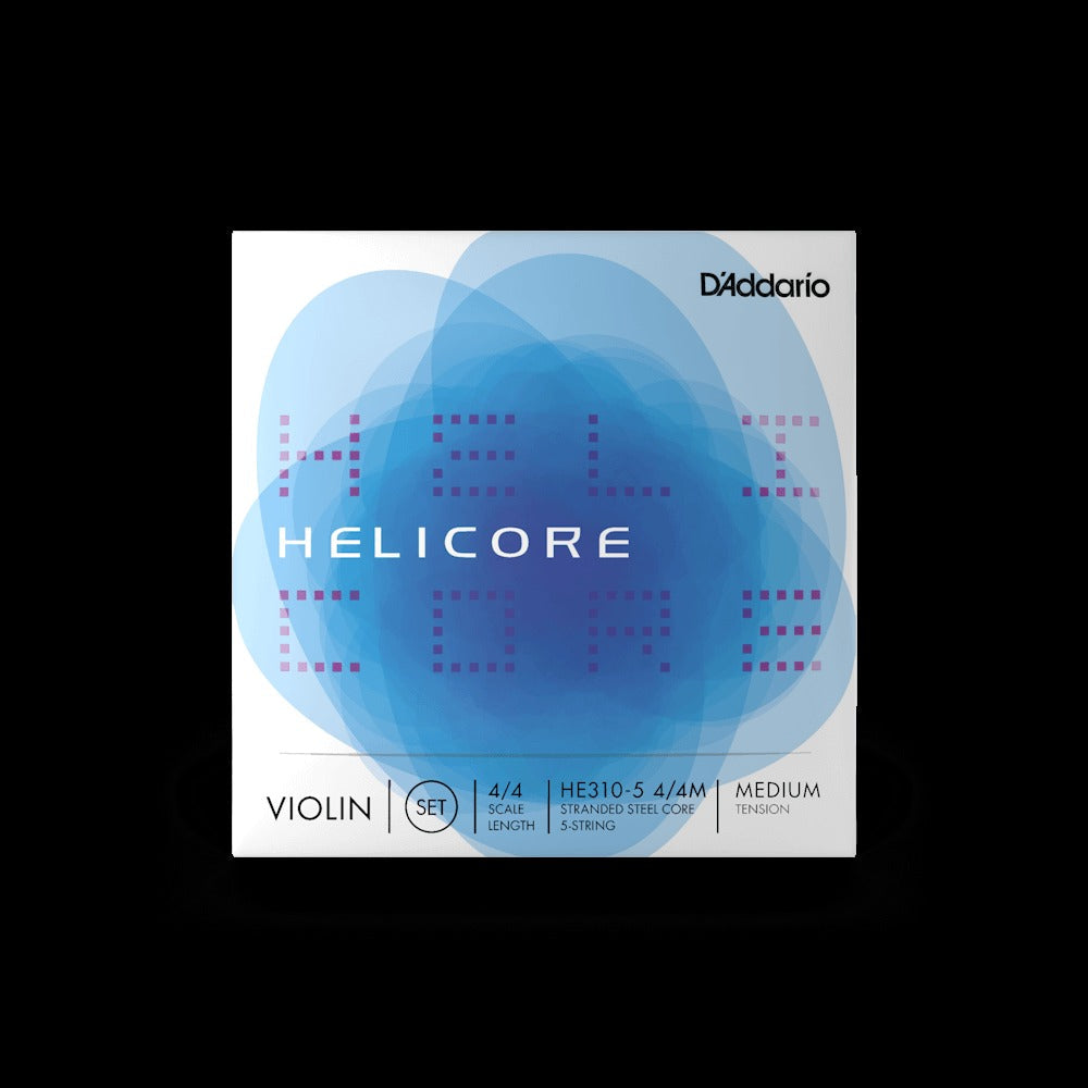 Helicore Violin String Set, 4/4 Scale, Medium Tension