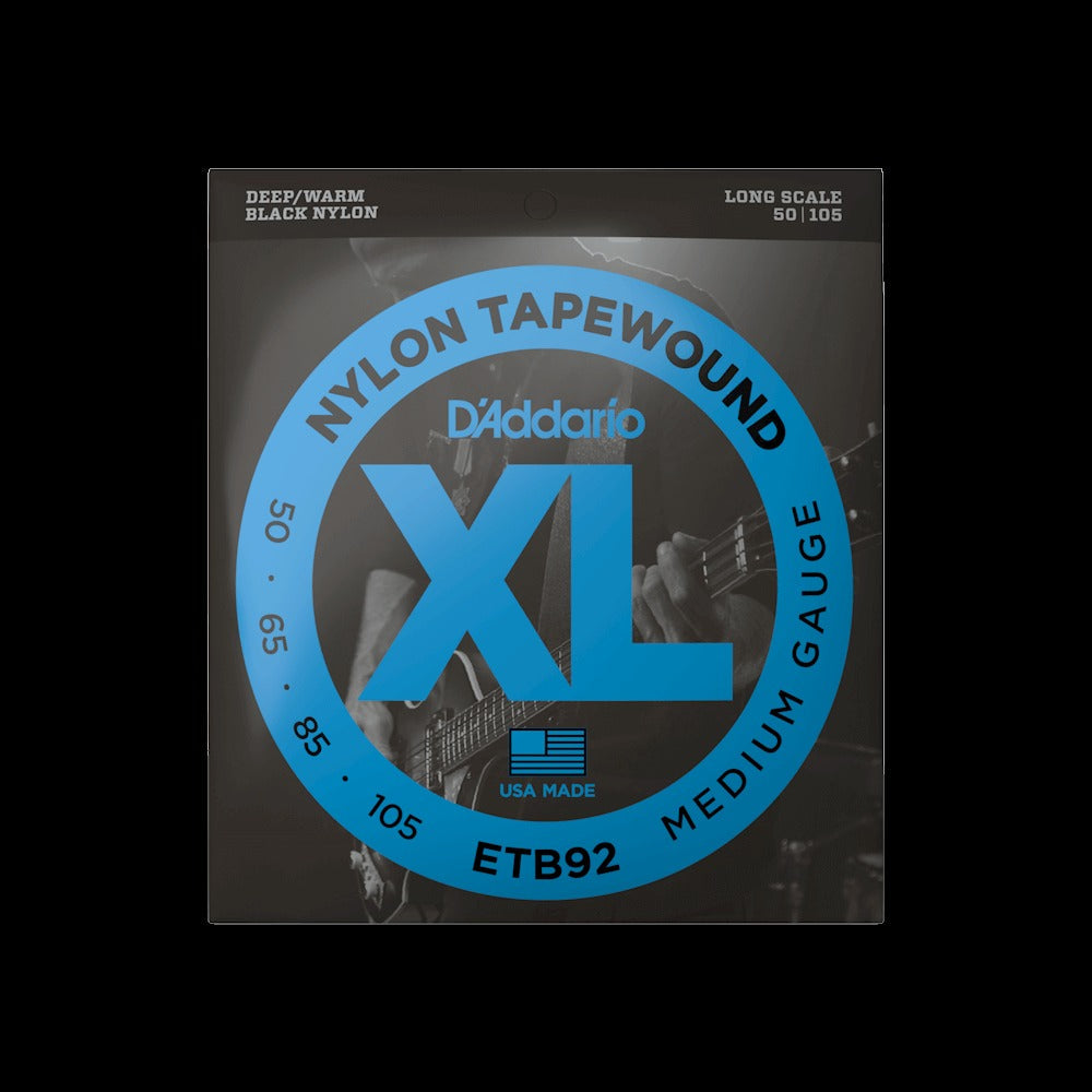 50-105 Medium, Long Scale, XL Nylon Tapewound Bass Strings